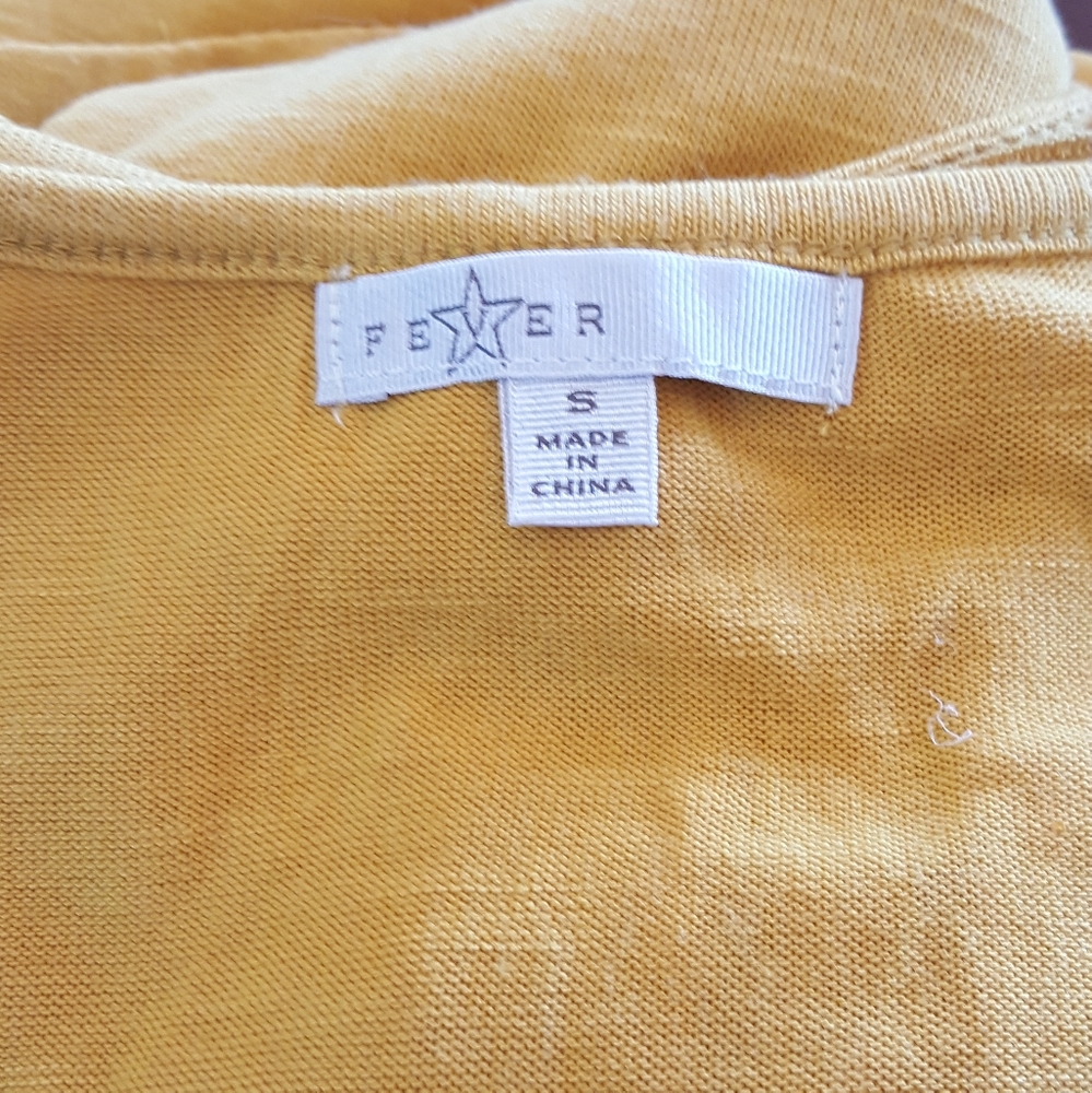 FEVER Mustard Extra long Blouse - Picture 3 of 5